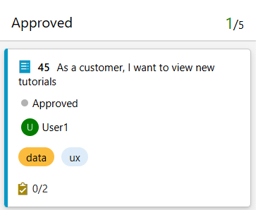 Screenshot of the two new tags visible on the card.